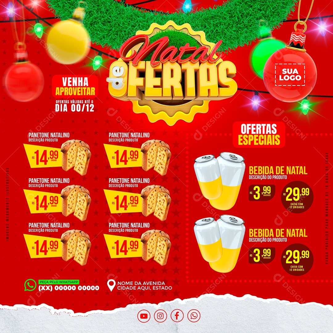 Natal de Ofertas Social Media PSD Editável