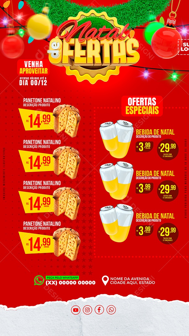 Natal de Ofertas Social Media PSD Editável