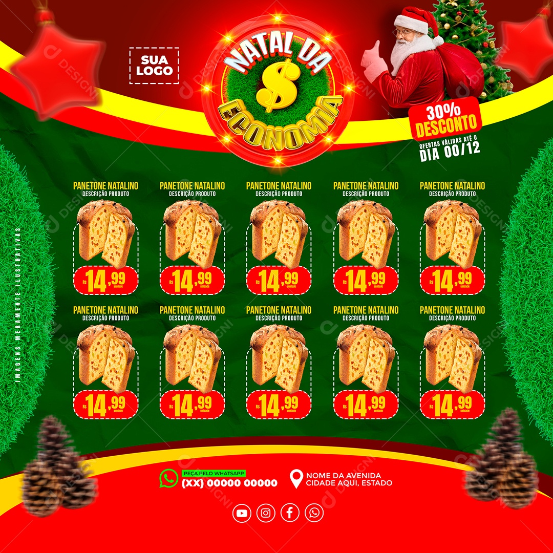 Natal da Economia Social Media PSD Editável