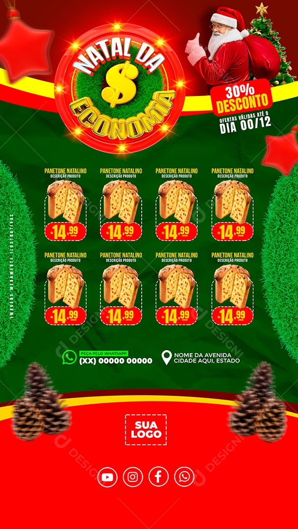 Natal da Economia Social Media PSD Editável