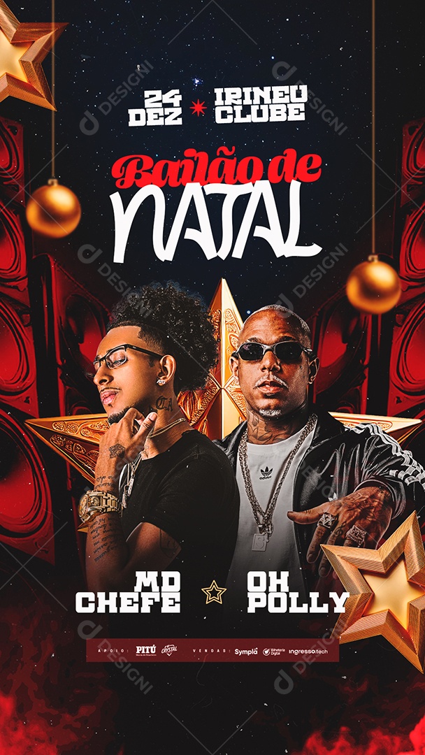 Story Flyer Agenda Show Bailão De Natal Social Media PSD Editável