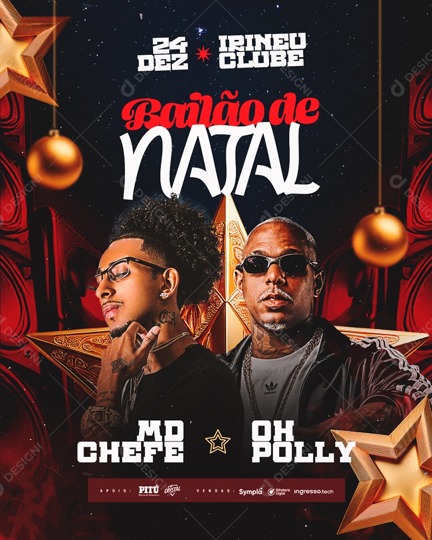 Flyer Agenda Show Bailão De Natal Social Media PSD Editável