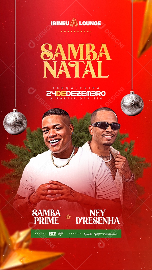 Story Flyer Agenda Show Samba Natal Social Media PSD Editável