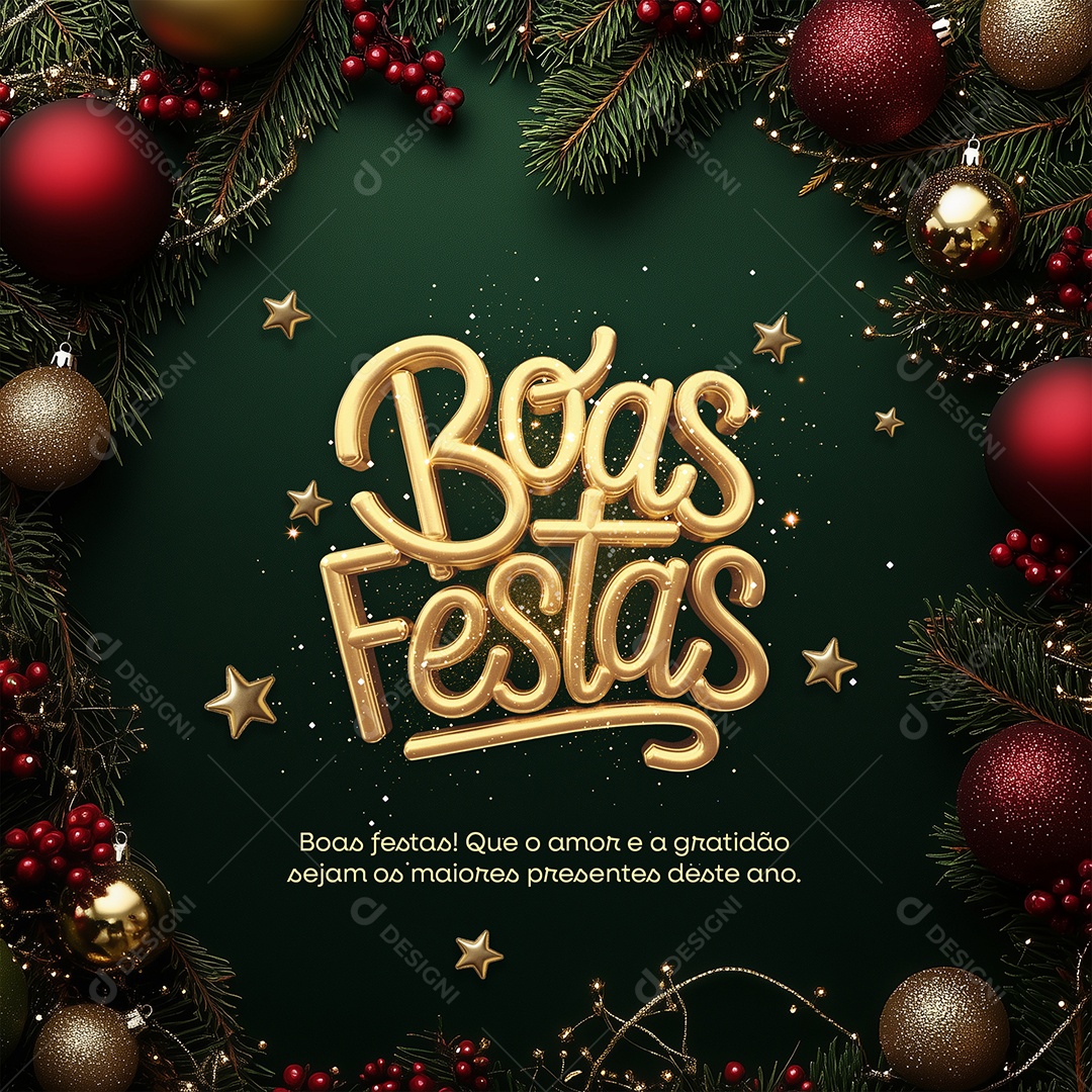 Feliz Natal Boas Festas 25 de Dezembro Social media PSD Editável