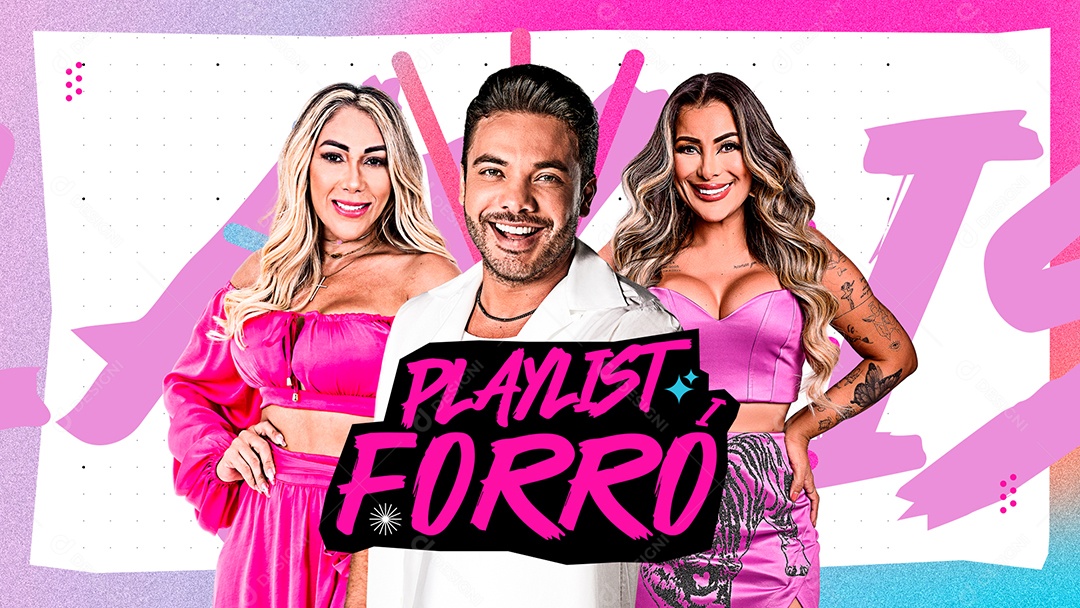 Capa Playlist Forró Social Media PSD Editável