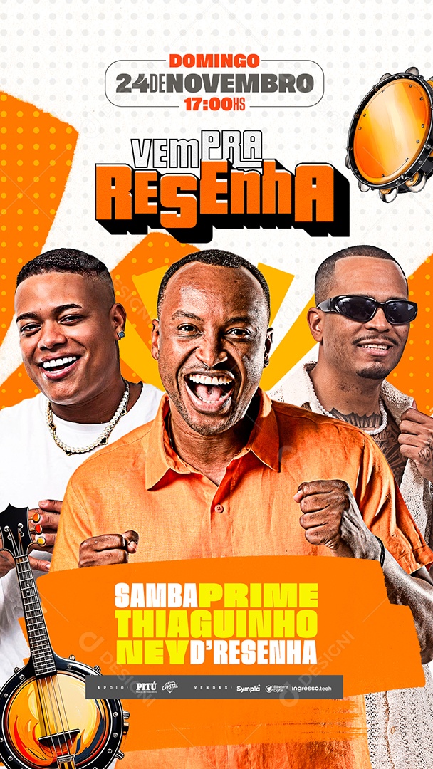 Story Flyer Agenda Show Vem Pra Resenha Social Media PSD Editável