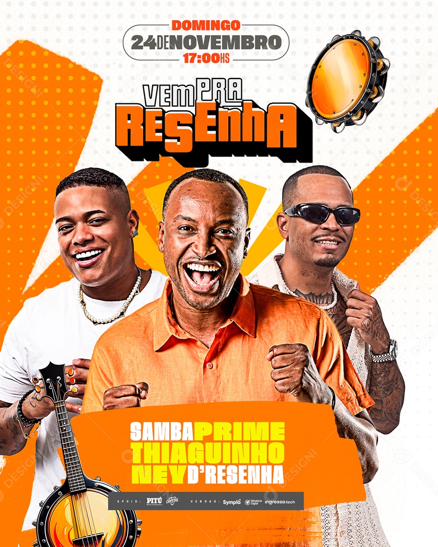 Flyer Agenda Show Vem Pra Resenha Social Media PSD Editável