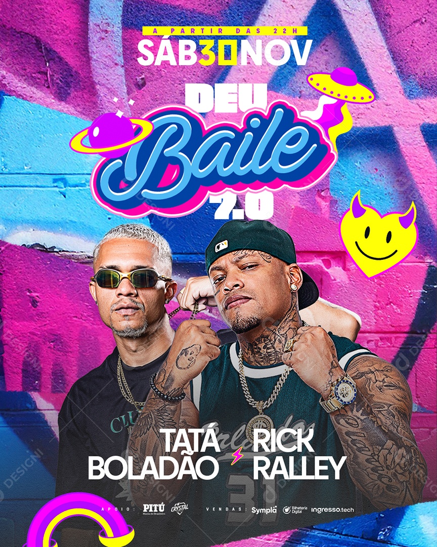 Flyer Agenda Show Deu Baile Social Media PSD Editável