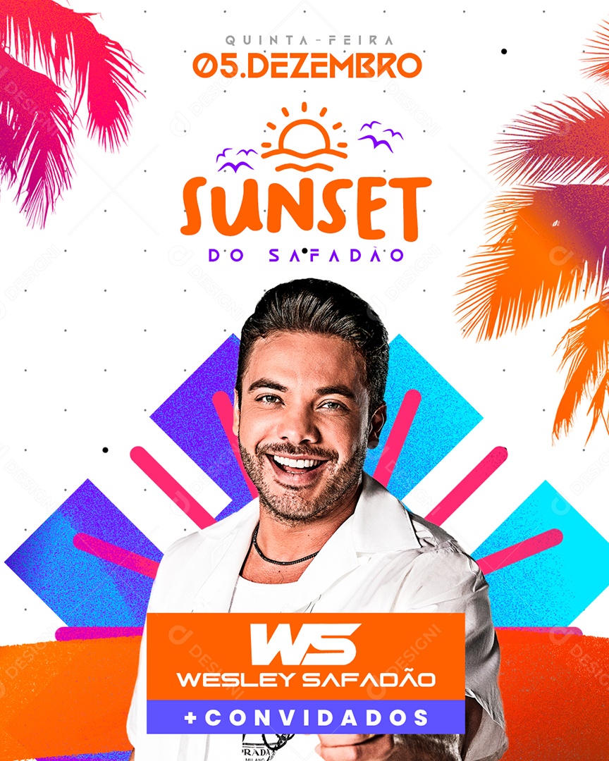 Flyer Agenda Show Sunset Social Media PSD Editável