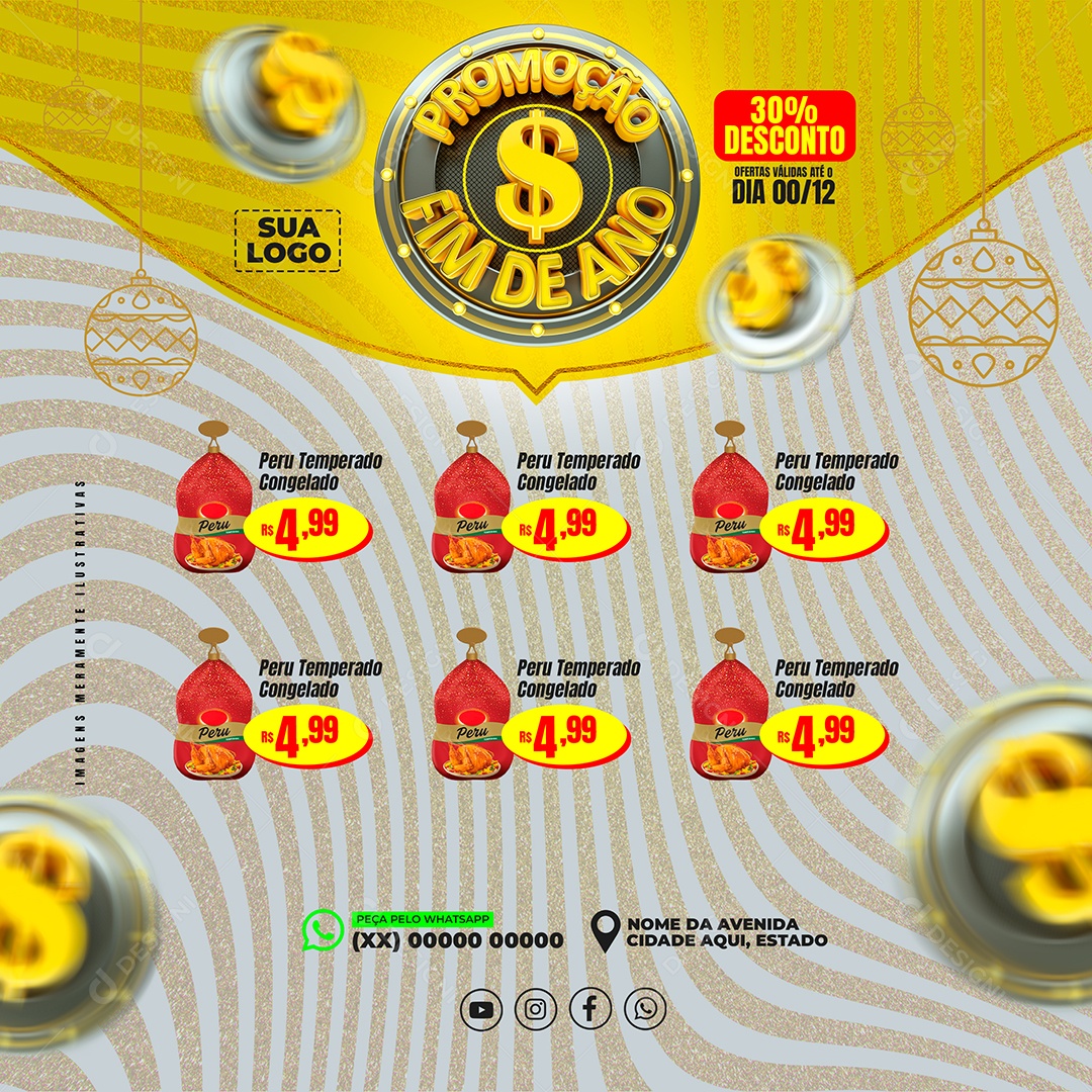 Promoção Fim de Ano Social Media PSD Editável