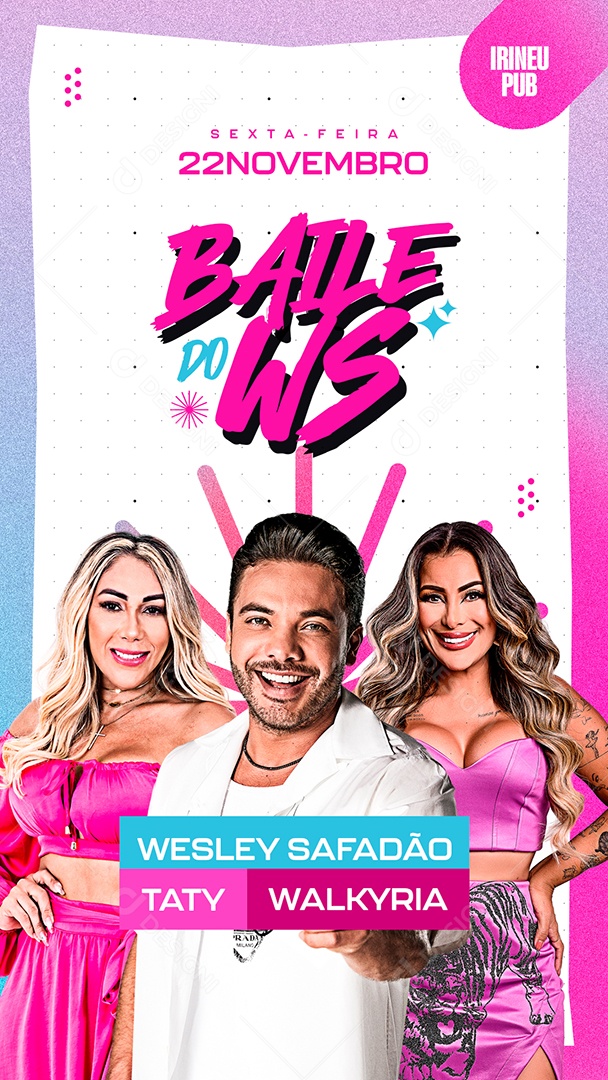 Story Flyer Agenda Show Baile Do WS Social Media PSD Editável