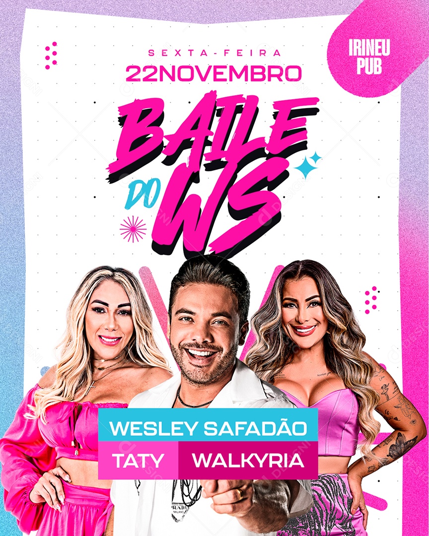 Flyer Agenda Show Baile Do WS Social Media PSD Editável