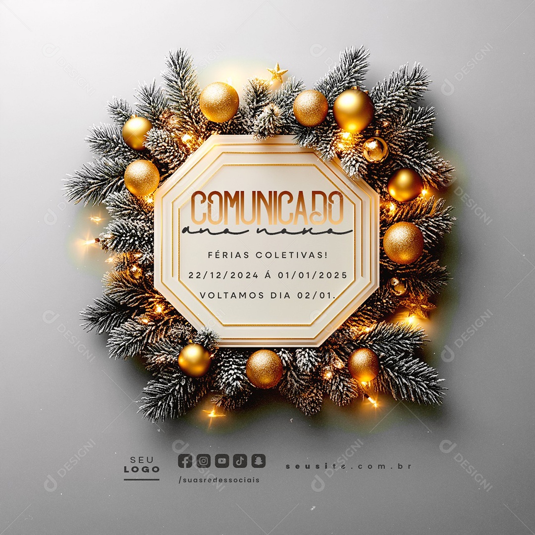 Communicated New Year Social Media PSD Editable