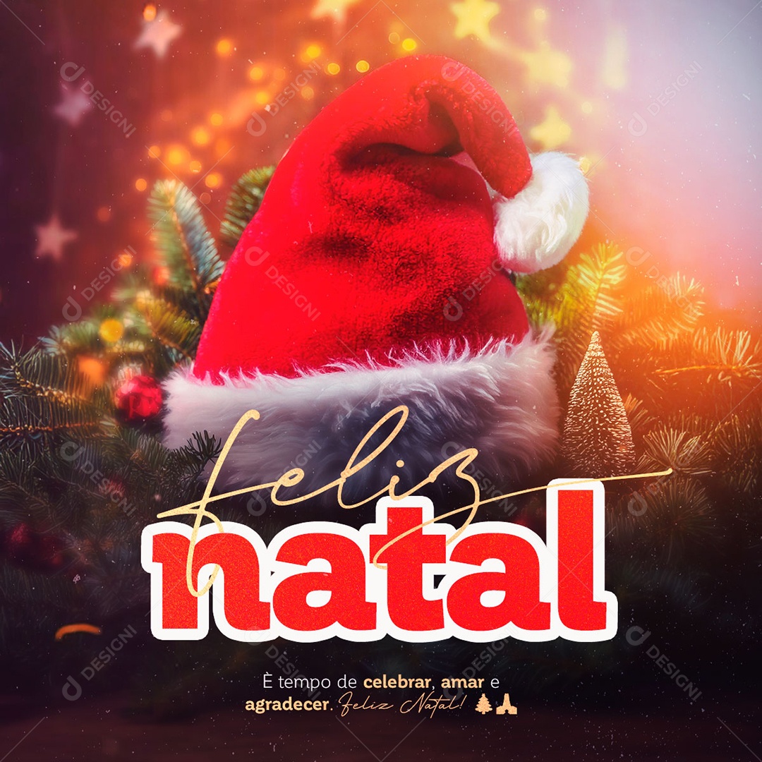 Social Media Feliz Natal 25 de Dezembro  PSD Editável