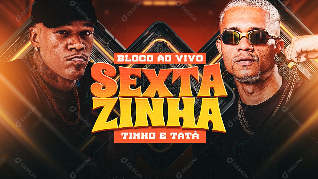 Capa Bloco Ao Vivo Sextazinha Social Media PSD Editável