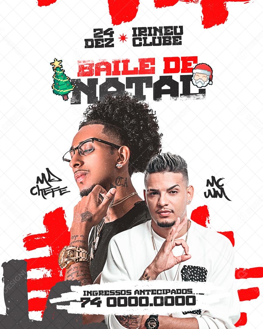 Flyer Agenda Show Baile De Natal Social Media PSD Editável