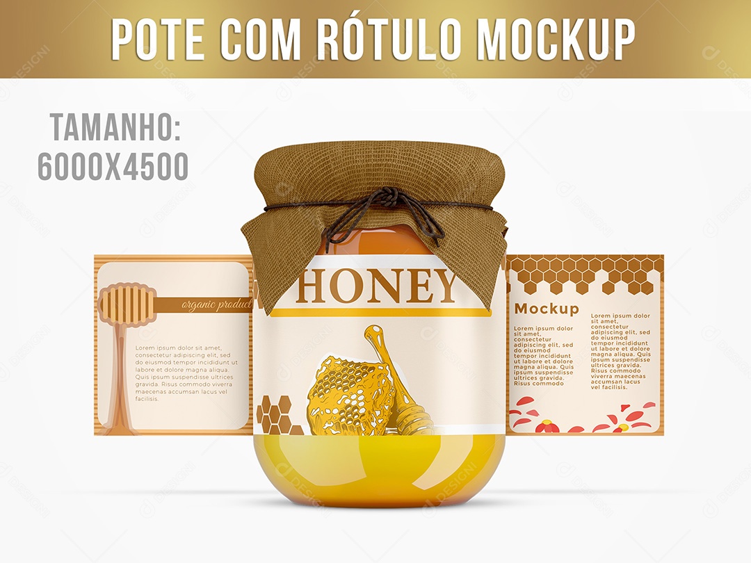 Pote Com Rótulo Mockup PSD Editável
