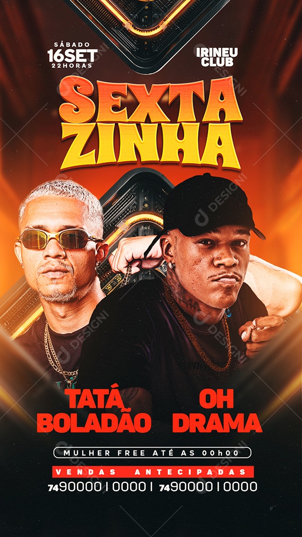 Story Flyer Agenda Shows Sextazinha Social Media PSD Editável