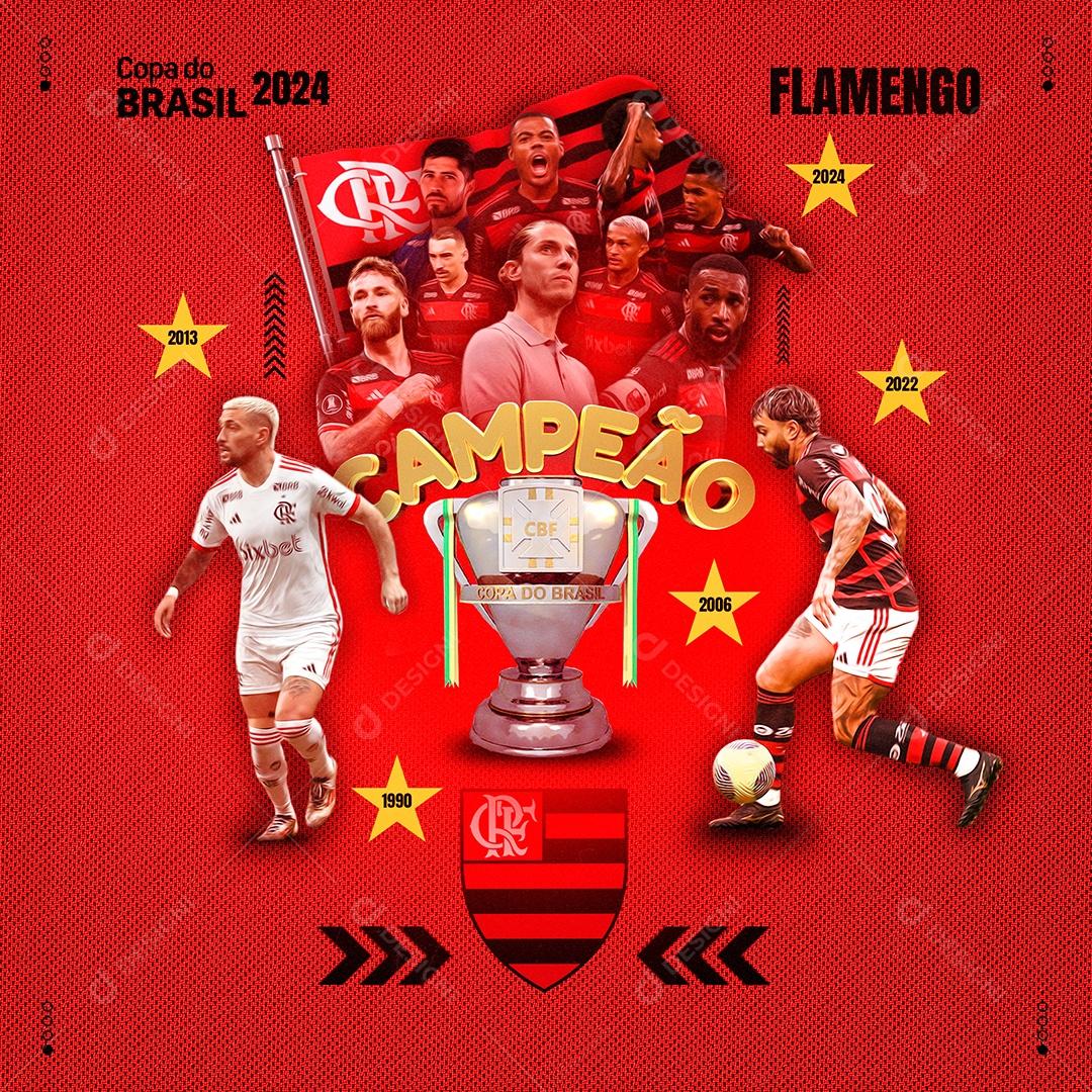 Flyer Campeão da Copa do Brasil Social Media PSD Editável