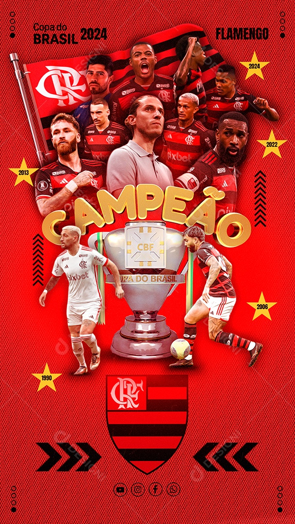 Story Flyer Campeão da Copa do Brasil Social Media PSD Editável
