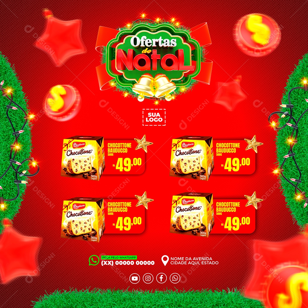 Ofertas De Natal Social Media PSD Editável