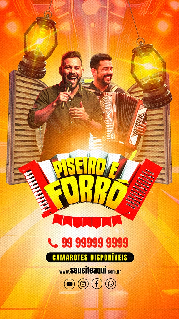 Flyer Piseiro e Forró Social Media PSD Editável