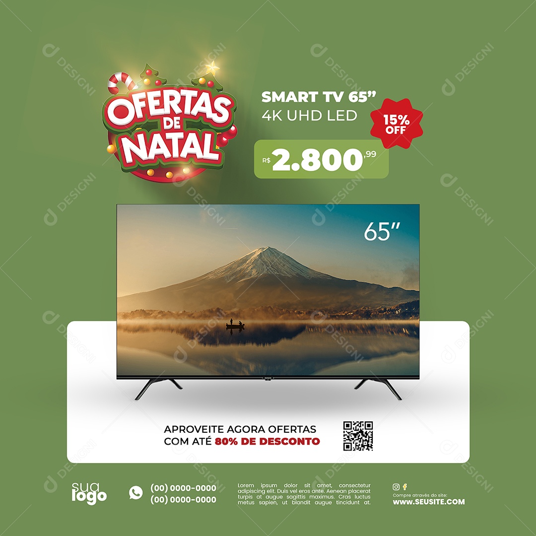 Loja Eletrodomésticos Ofertas de Natal Social Media PSD Editável