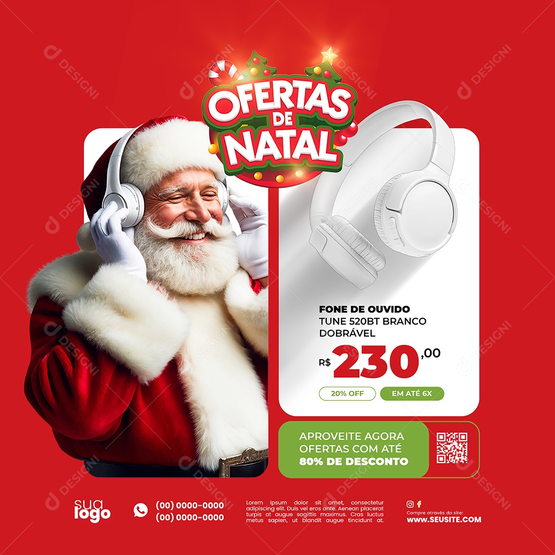 Lojas Eletrônicos Ofertas de Natal Social Media PSD Editável