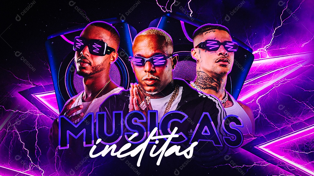 Banner Musicas Inéditas Social Media PSD Editável