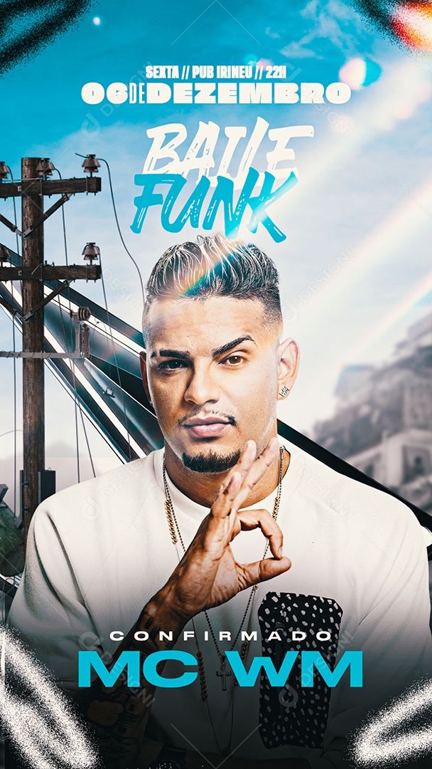 Story Flyer Agenda Show Baile Funk Social Media PSD Editável