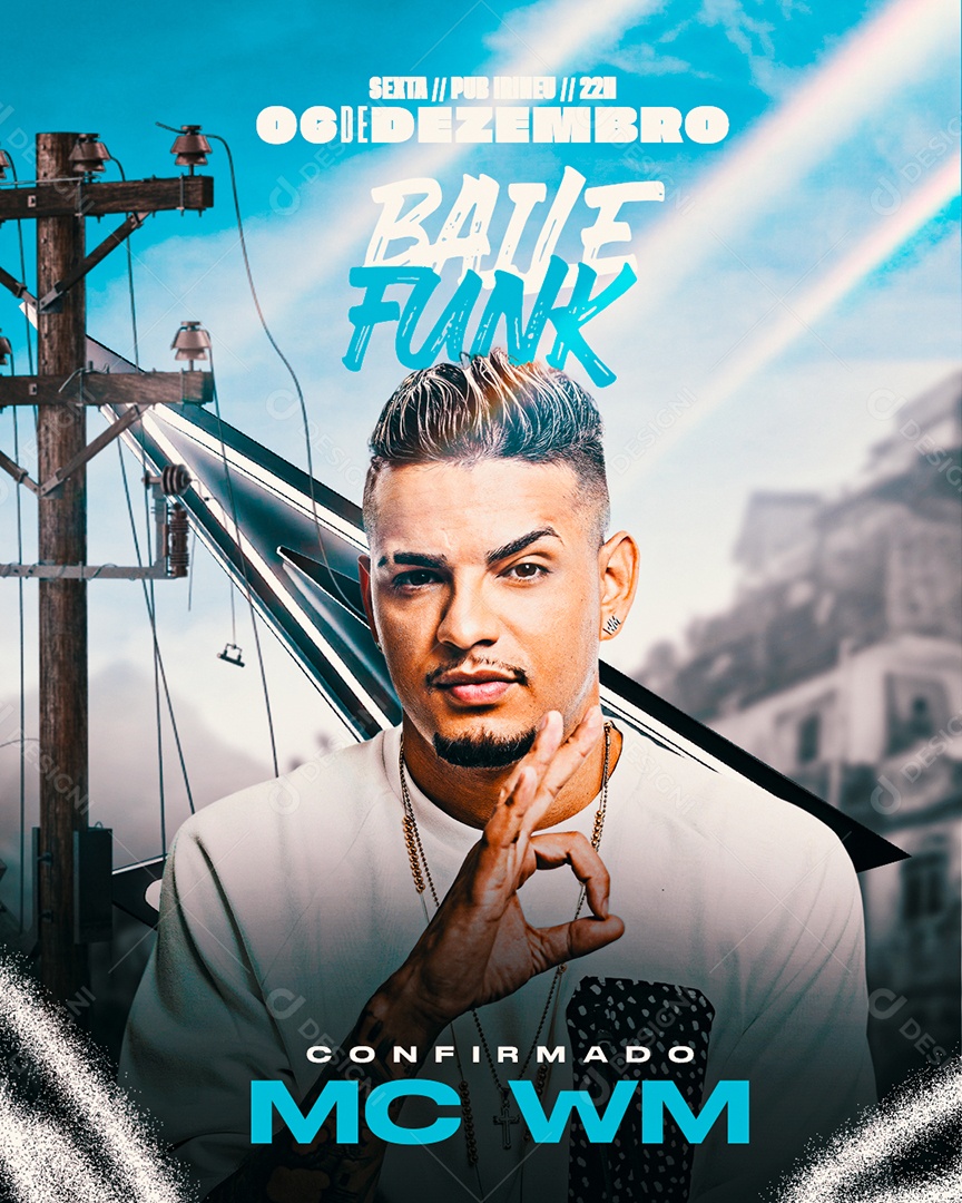 Flyer Agenda Show Baile Funk Social Media PSD Editável