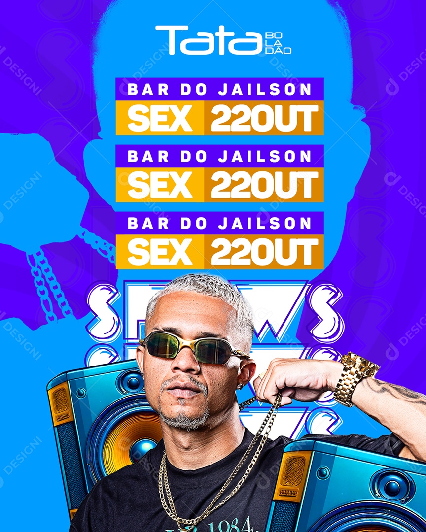 Flyer Agenda Show Bar Do Jailson Social Media PSD Editável