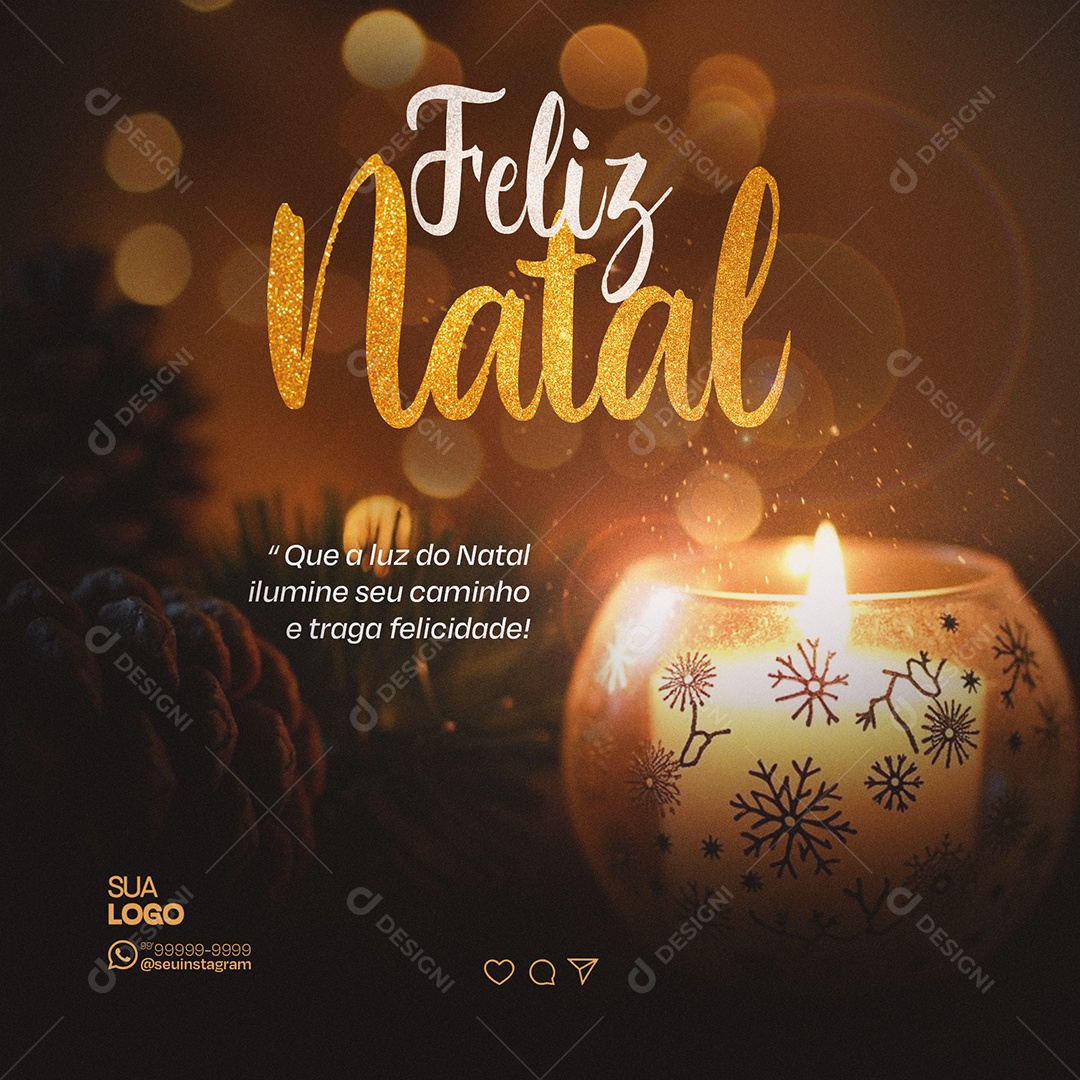 Feliz Natal 25 de Dezembro Social Media PSD Editável