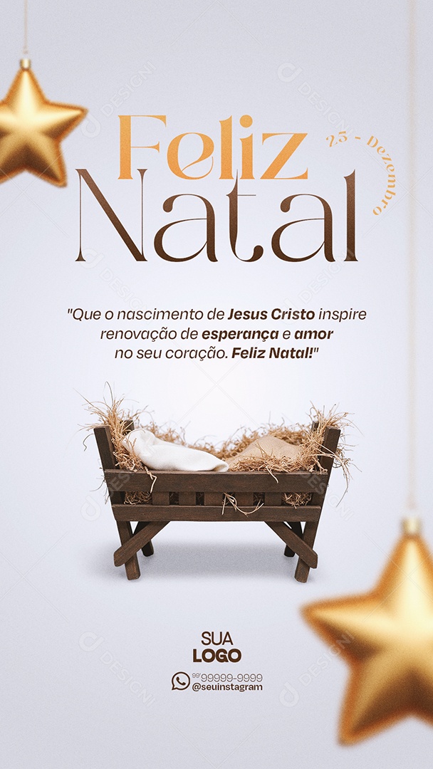 Story Feliz Natal 25 de Dezembro Social Media PSD Editável