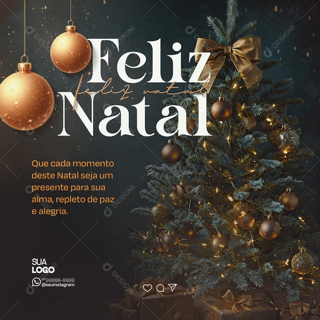 Feliz Natal 25 de Dezembro Social Media PSD Editável