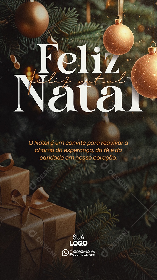 Story Feliz Natal 25 de Dezembro Social Media PSD Editável