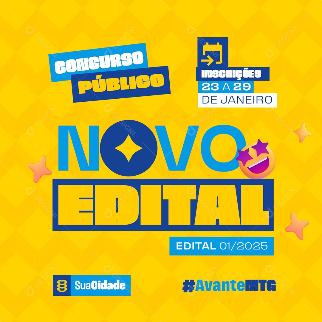 Concurso Público Novo Edital 2025 Social Media PSD Editável