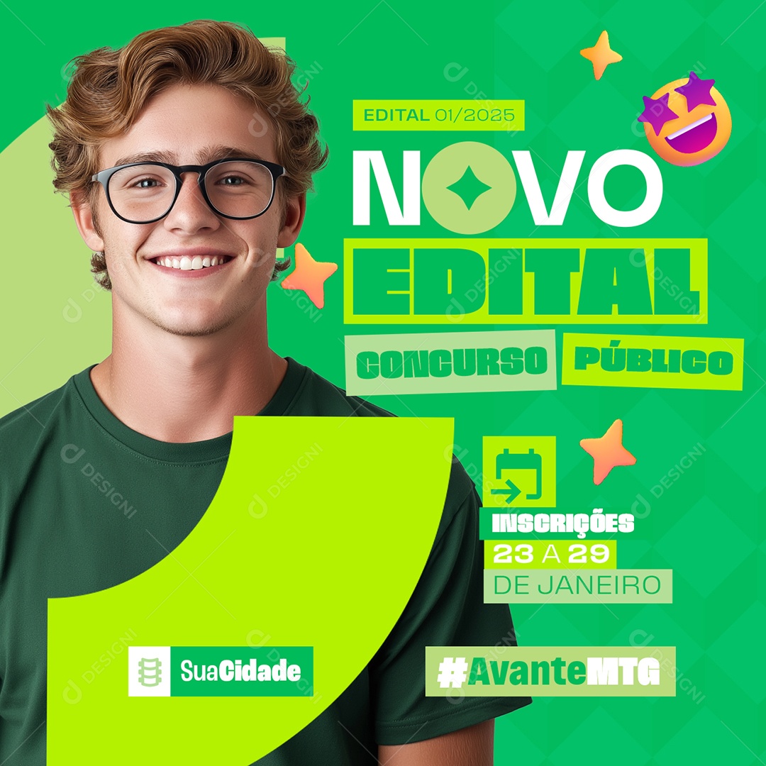 Concurso Público Novo Edital Social Media PSD Editável