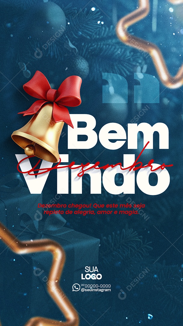 Story Bem Vindo Dezembro Boas Vindas Social Media PSD Editável