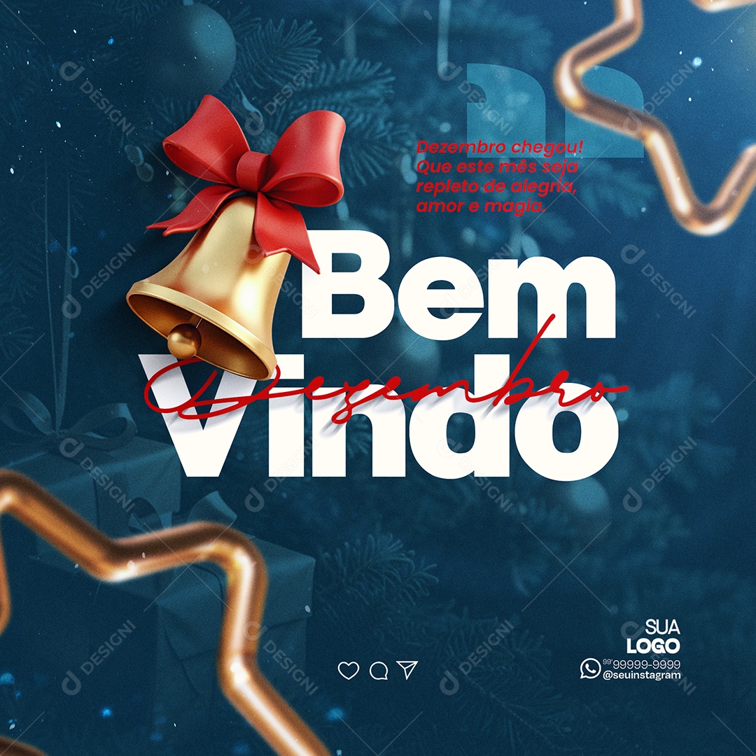 Bem Vindo Dezembro Boas Vindas Social Media PSD Editável