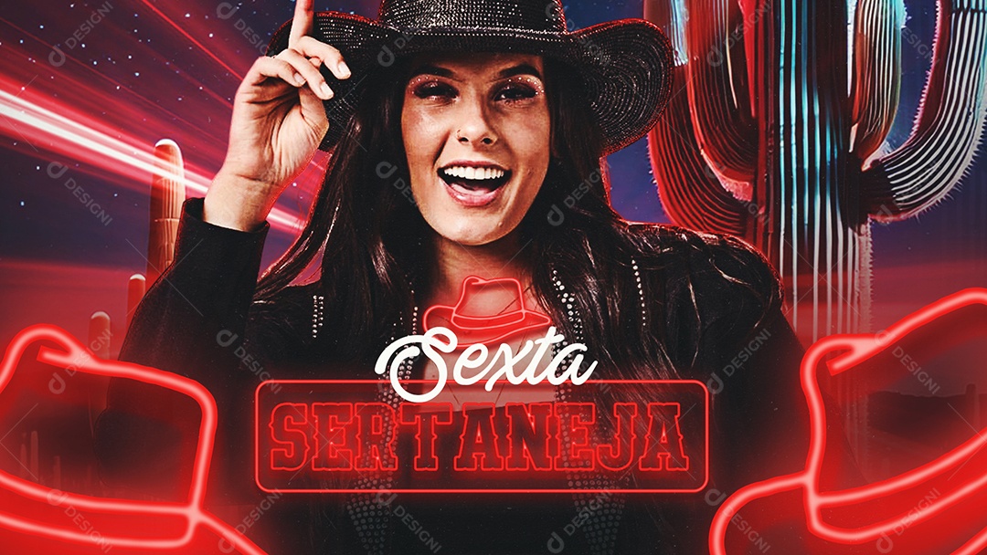 Banner Sextou Sertaneja Social Media PSD Editável