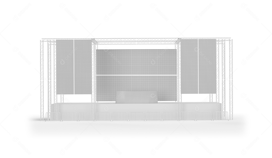 Tela de Simulação Em Um Show de Palco Mockup PSD Editável