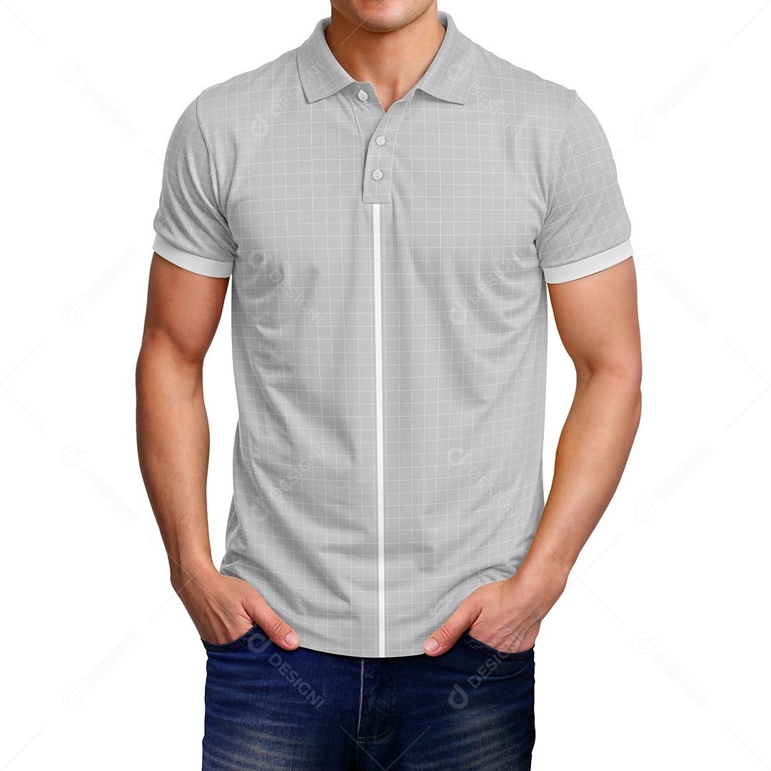 Homem Com Camiseta Mockup PSD Editável