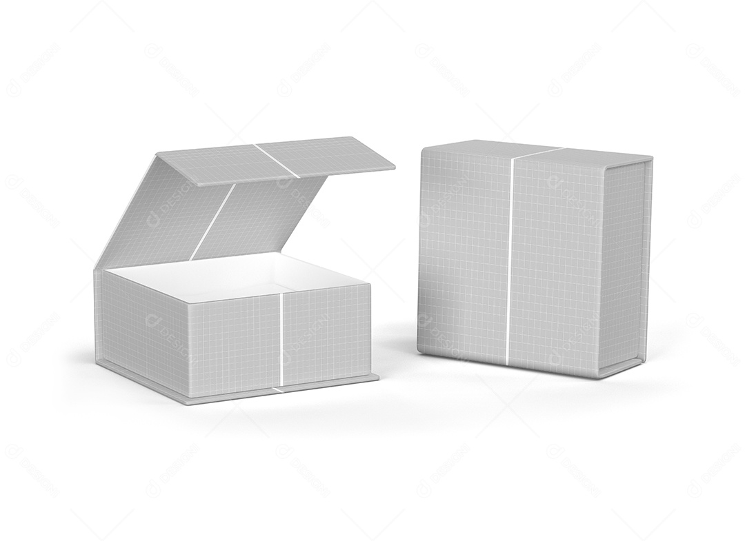 Caixa Magnética de Luxo Aberta Mockup PSD Editável