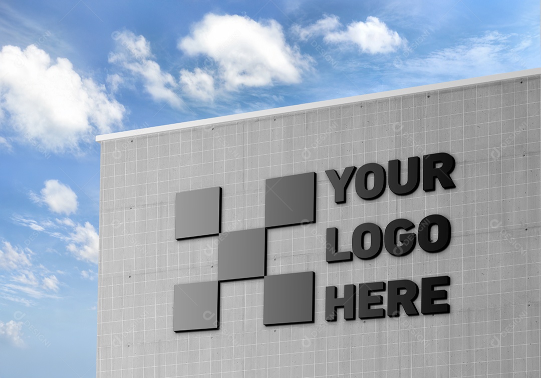 Maquete de Logotipo em Construção Mockup PSD Editável