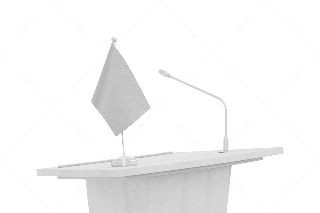 Mockup de Bandeira de Mesa e Púlpito PSD Editável