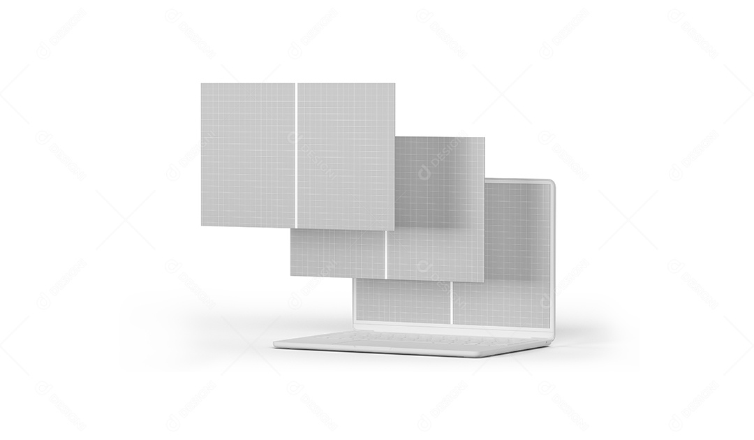 Laptop Com Telas Mockup PSD Editável