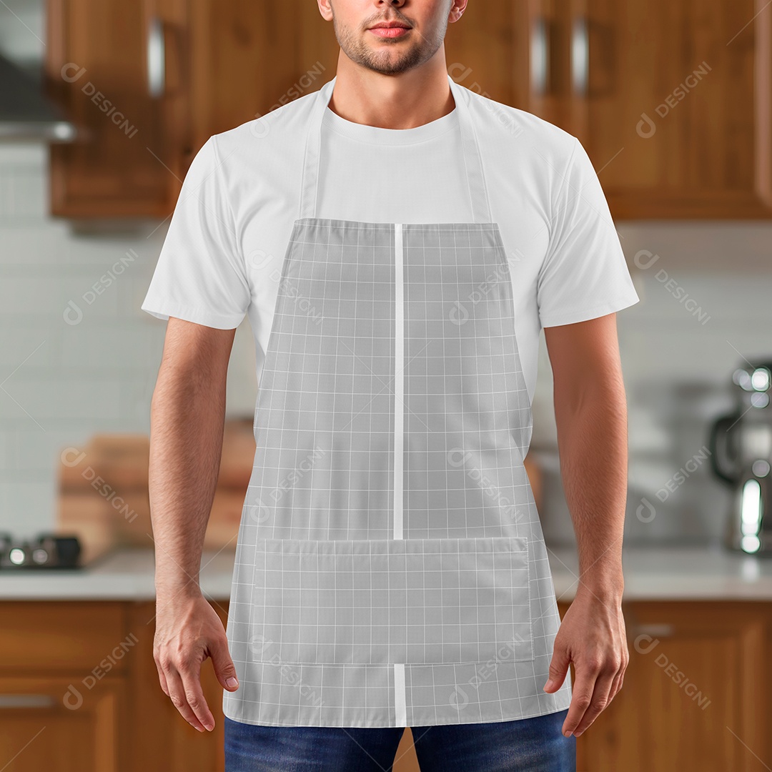 Avental Frente Mockup PSD Editável