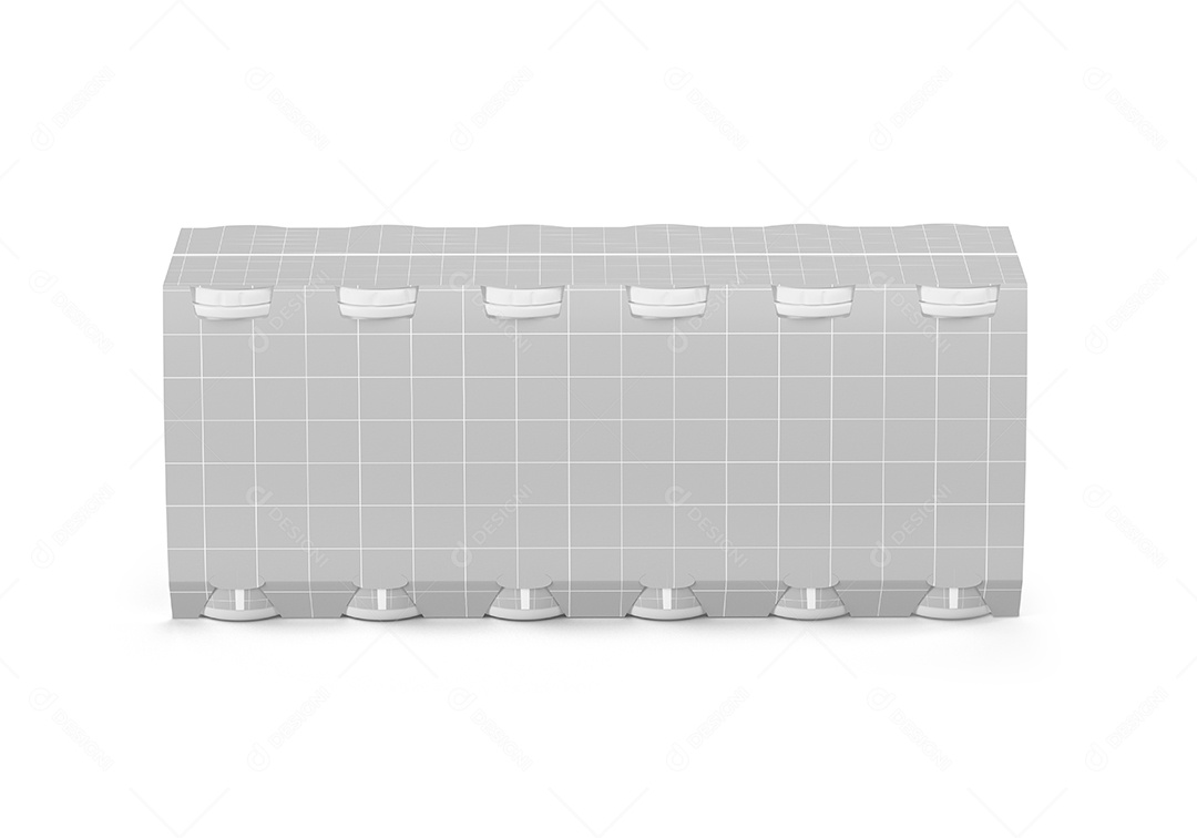 Garrafas de Iogurte Com Maquete de Caixa Mockup PSD Editável