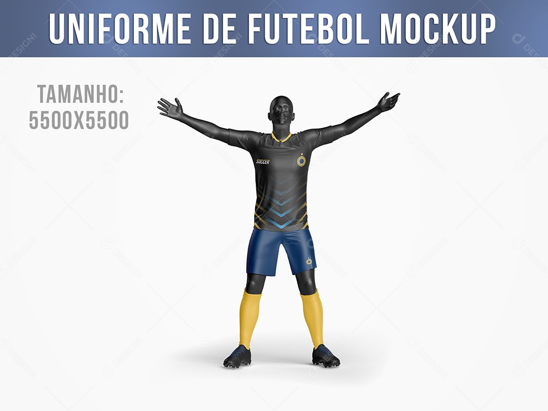 Unifome de Futebol Mockup PSD Editável
